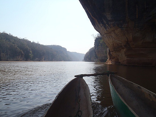 Poleing down the river