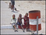 Happy kids by the salt flats